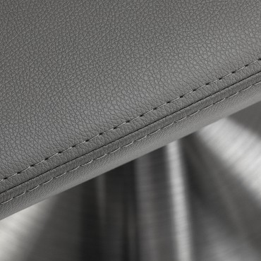 Gabbiano kappersstoel Sewilla grijs met INOX voet — detail zitvlak
