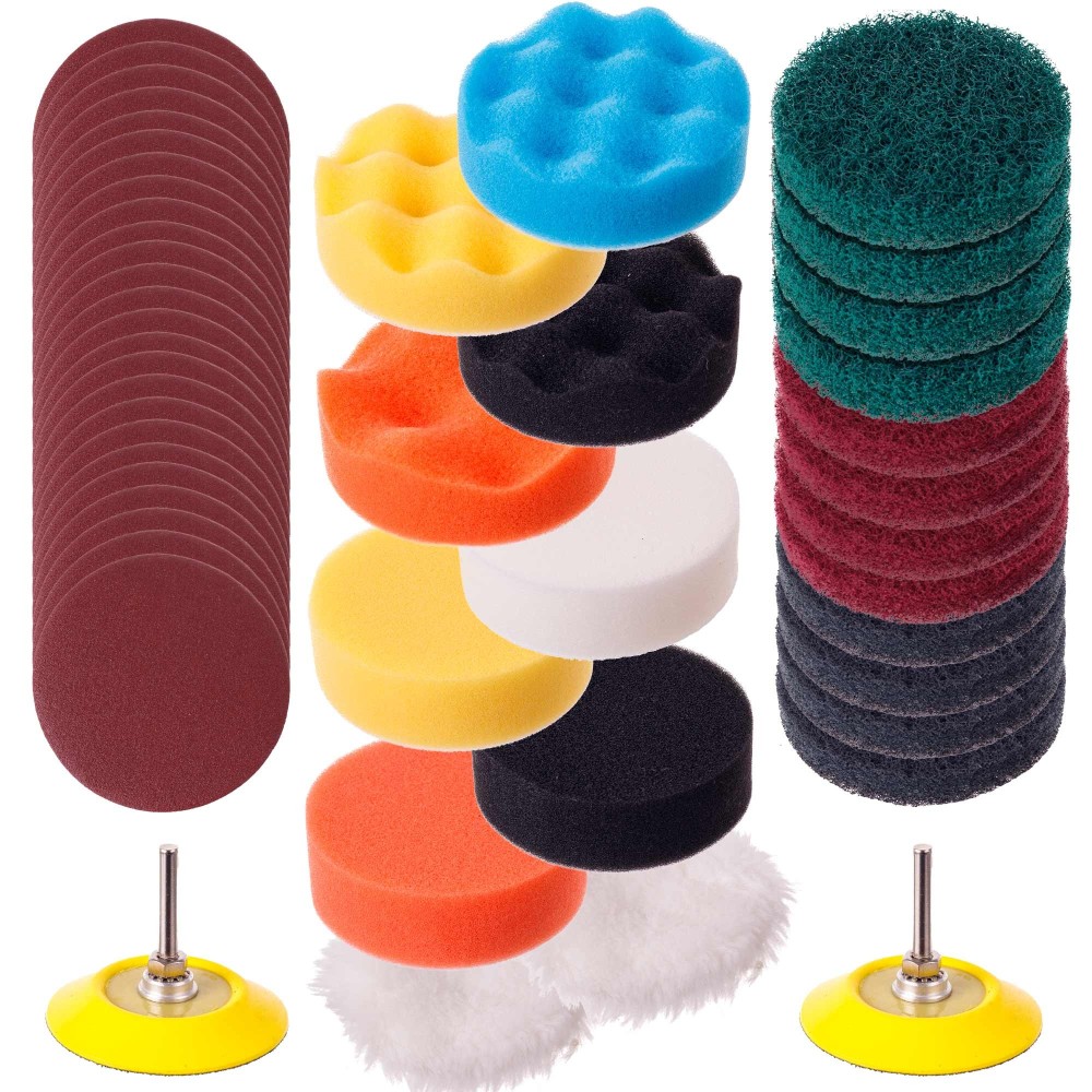 Et sæt poleringsvampe. Velcro. Velcro. 75mm 50pcs på polerskruetrækkeren