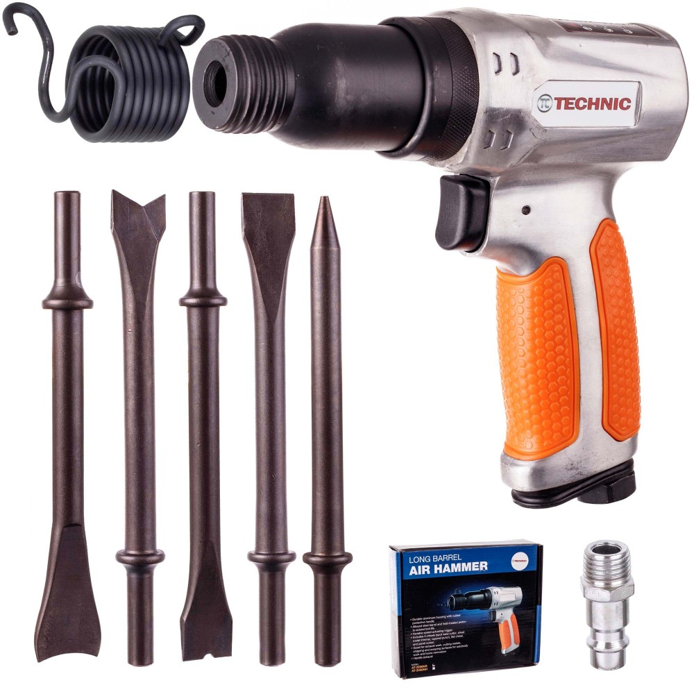 Hammer Pneumatic Impact + 5x Grotta Scalpaliatura Calzatura rotonda Chiusura rotonda