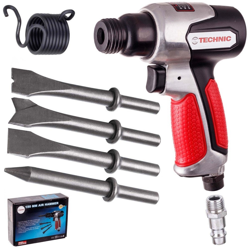 Pneumatic Hammer 135mm + 4x Grotta Calzatura a scalpello Potenza rotonda