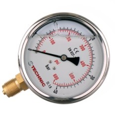 Gliceryn manometer. YT100GL-1/2 "0-40 bar 100mm bottom thread