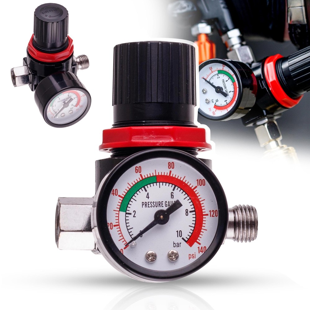 Membrane 1/4 pneumatic reducer for varnish pistol