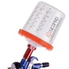 Un set di tazze per miscelazione di vernice PPS 11x adattatore 16x1,5 mm