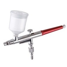 Modélisation aérographe avec buse 0.4mm deux réservoirs de peinture rouge