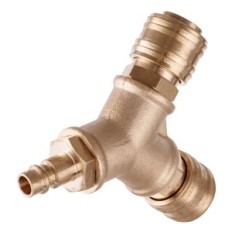 Y04B distribuidor de ar 1/2 "2-Way com conectores rápidos latão