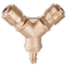 Distribuidor de aire Y04B 1/2 "2-vía con conectores rápidos de latón