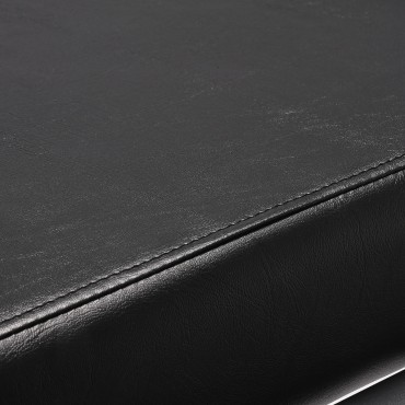 Sillón de peluquería Gabbiano Porto gris y negro — detalle del asiento