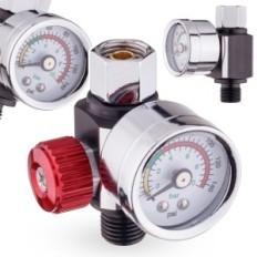 Glas lufttrycksreducerare 1/4 FR-4 manometer