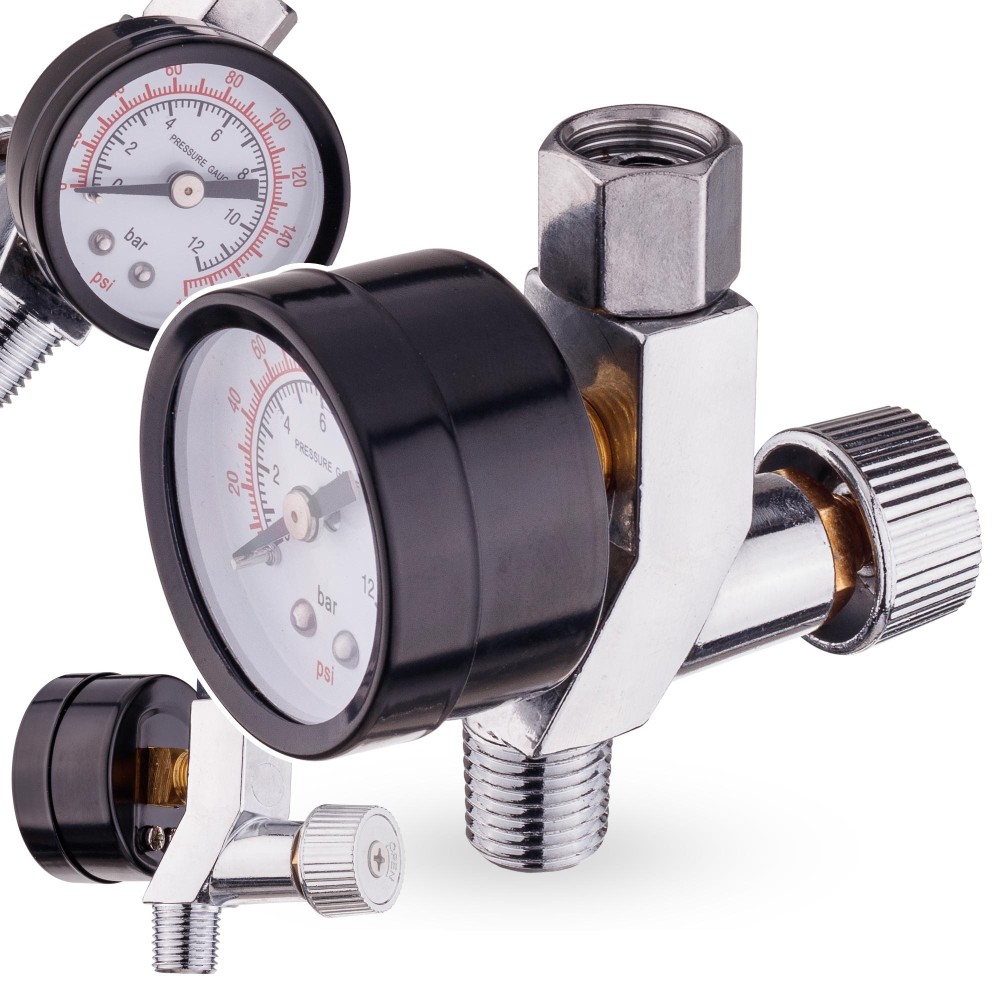Légnyomás-csökkentő festék pisztoly 1 / 4 Mini Regulator FR- 3B