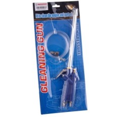 Pneumatic pistol for cleaning engine cleaning metal compressor snake