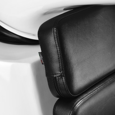 Unité de lavage de cheveux Gabbiano Porto gris noir — gros plan tête