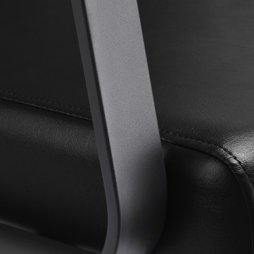 Unidad de lavado de cabello Gabbiano Porto gris negro — detalle del reposabrazos