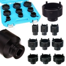 KM4-KM12 1/2 "and 3/4" attachments 9 pcs. Hardened steel for groove nuts