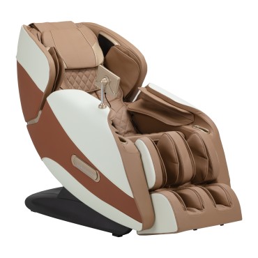 Sakura Luxury 808 massagestol i hvid og beige — fra siden