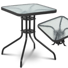 Balkon Tafel Koffie Glas Square 60x60 cm