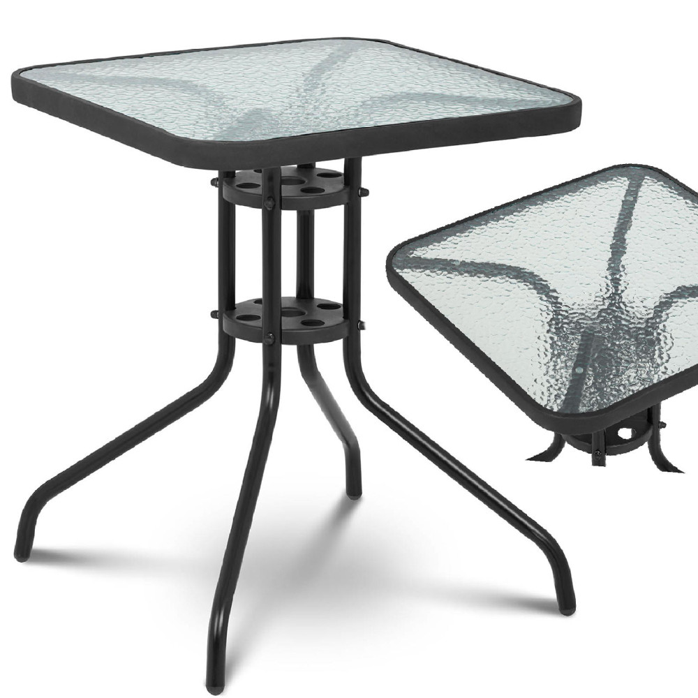 Balcone Tavolo in vetro quadrato 60x60 cm