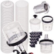 Ķirbji 50gaba PPS sistēma FPS iestatīts 200ml 125μm tvertnes adapteris