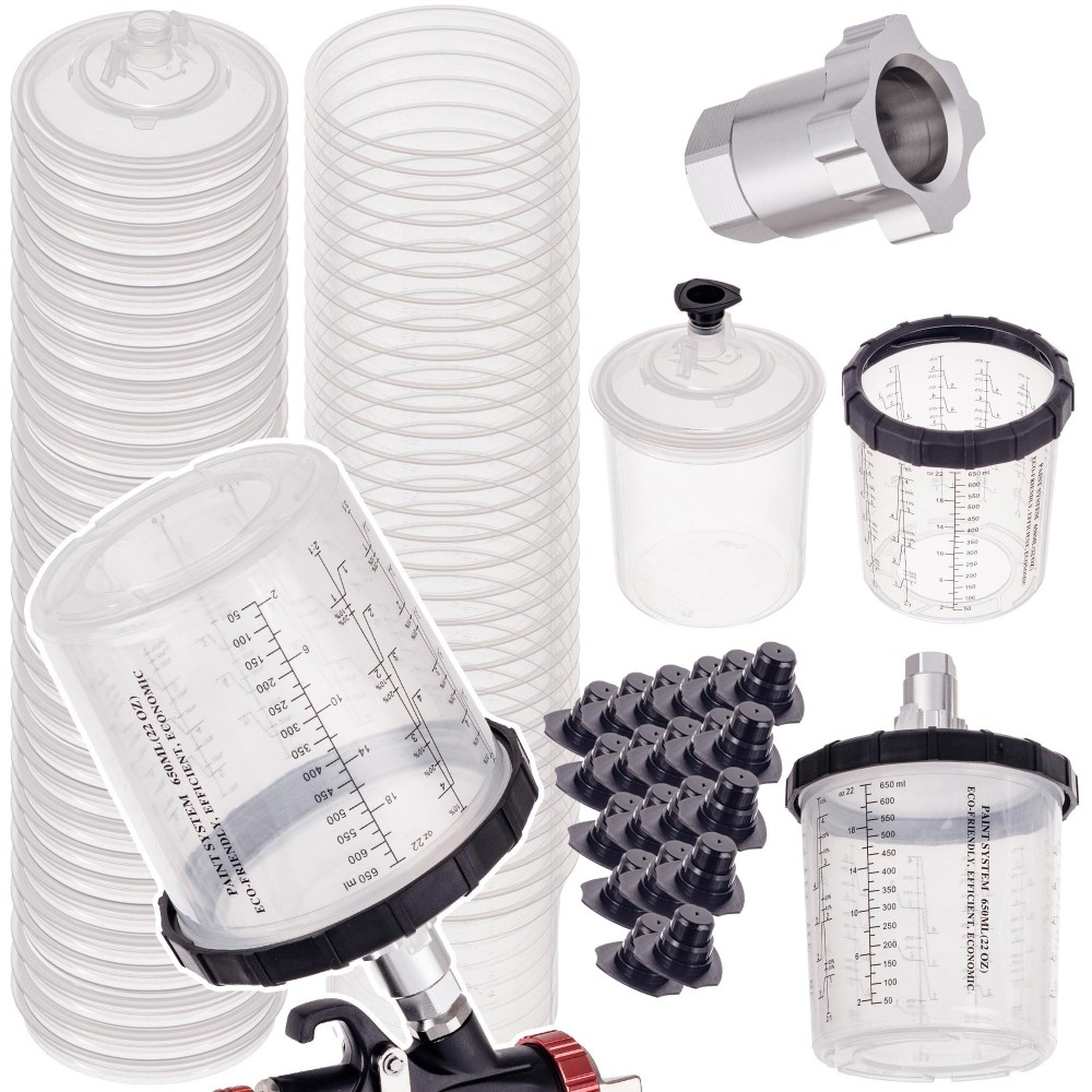 Pump Cups 50pcs PPS-süsteem FPS Set 650ml 125μM paagi adapter