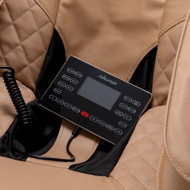 Poltrona massaggiante Sakura Luxury 808 bianca e beige — primo piano dei comandi