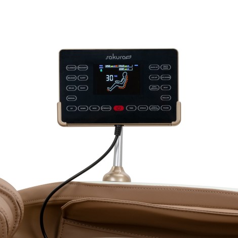 Sakura Luxury 808 Massagesessel Weiß und Beige — Detailaufnahme Bedienelemente