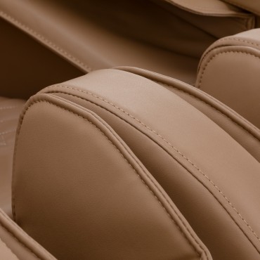 Silla de masaje Sakura Luxury 808 blanca y beige — detalle del reposabrazos
