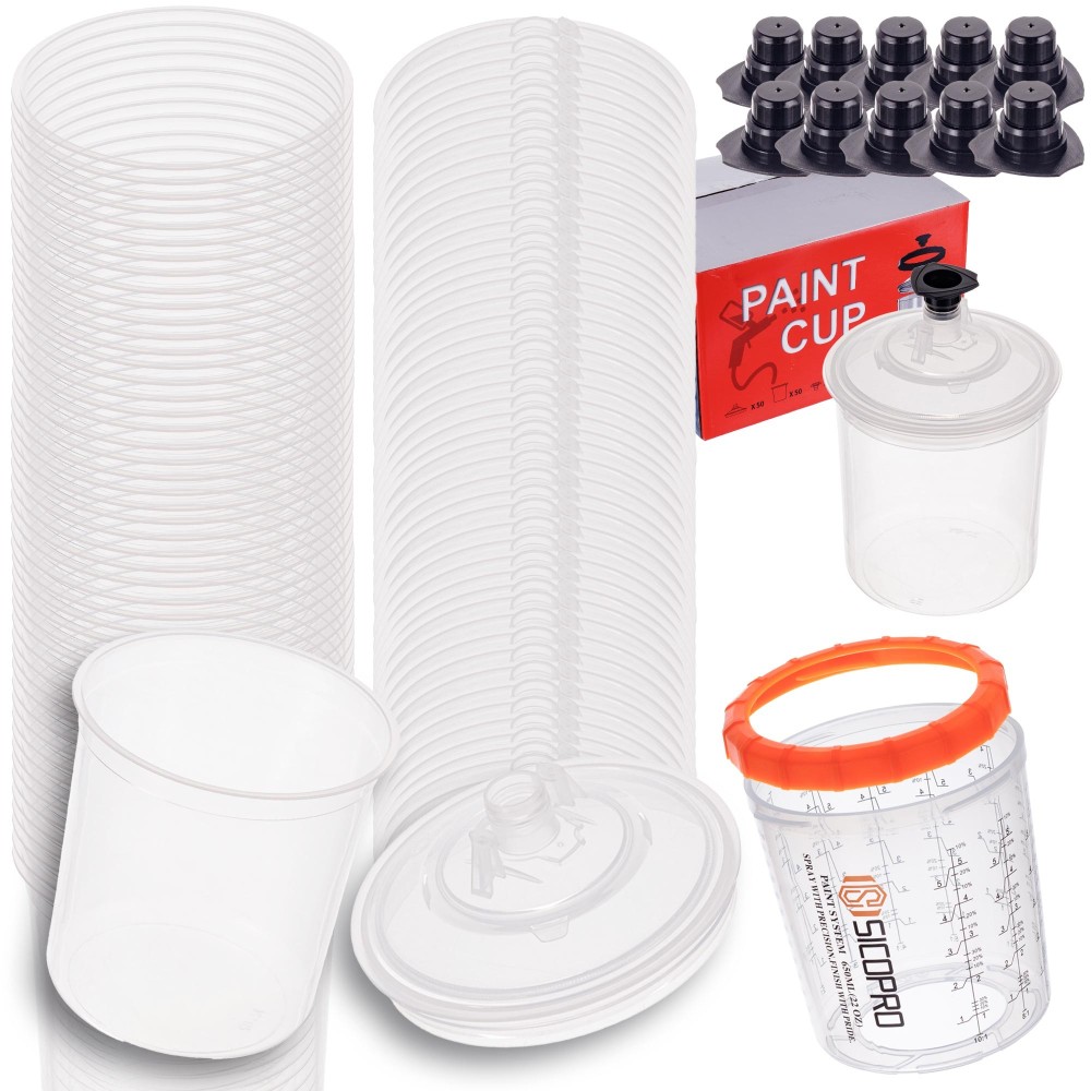 Tasse de réservoir de pistolet de pique-nique 650 ml Set 50x Système PPS 125 μm
