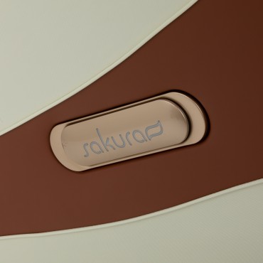 Sakura Luxury 808 Πολυθρόνα Μασάζ λευκό και μπεζ — κοντινή ετικέτα