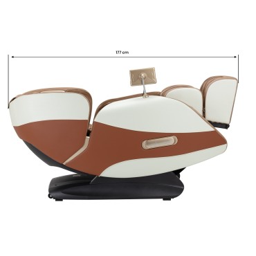 Sakura Luxury 808 massagestoel wit en beige — zijaanzicht