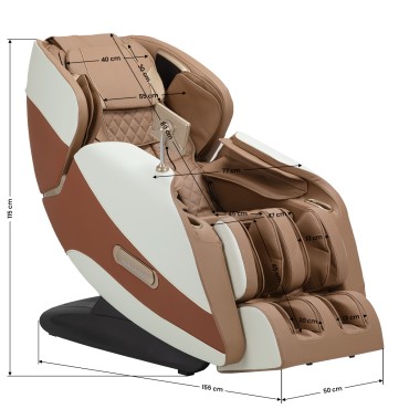 Sakura Luxury 808 Massagesessel Weiß und Beige — Seitenansicht