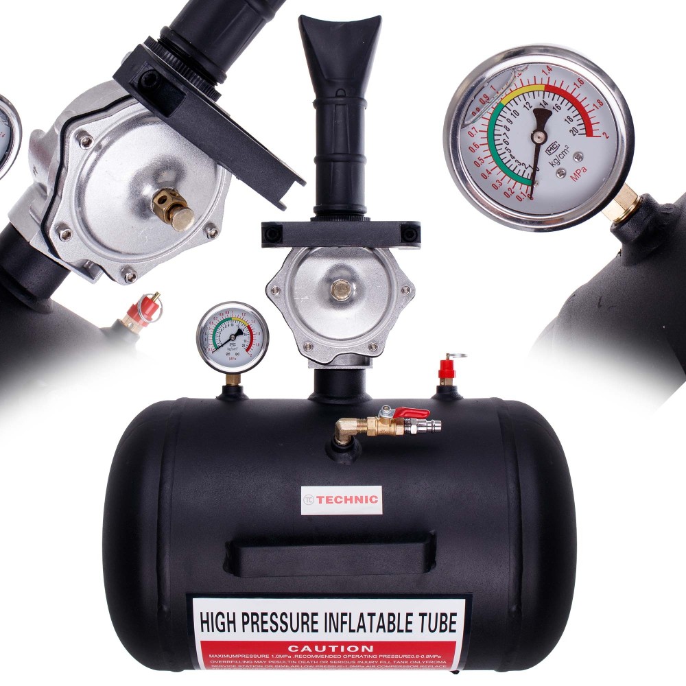 Inflator with fast trigger pressure tank for pumping 20L tire wheels