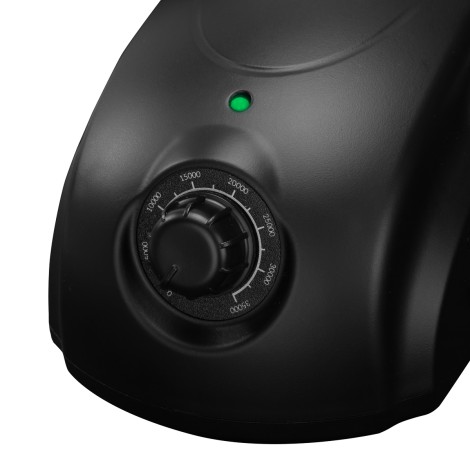 Mini Taladro de Uñas EXO Runner Up negro — detalle de los controles