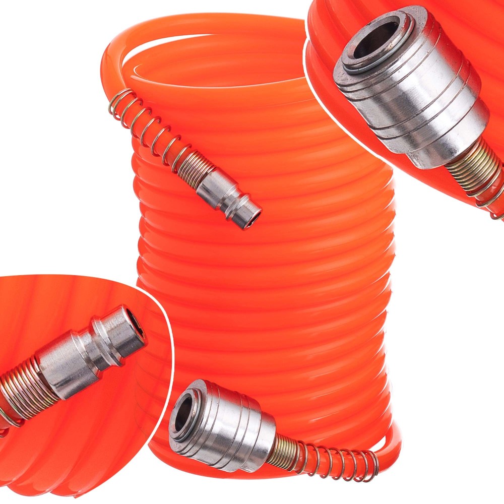 Spiralna pneumatska crijeva 15m 5x8mm žica 8bar brzi priključak na kompresor