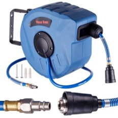 Pneumatische Spulen Automatikschlauch 10m + 1m Schnellkupplung Trommelrolle