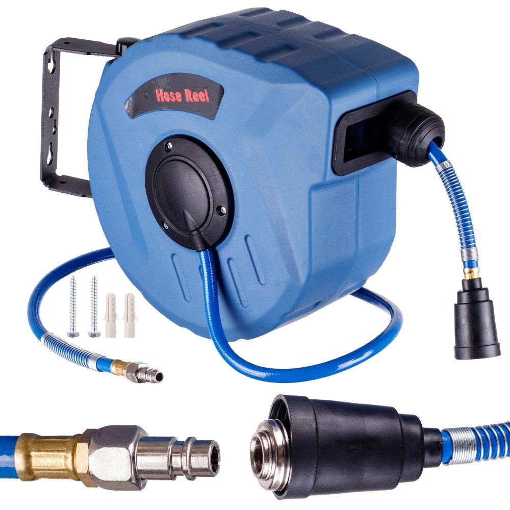 Bobine pneumatiche per tubo automatico 10m + 1 m di batteria rapida a tamburo