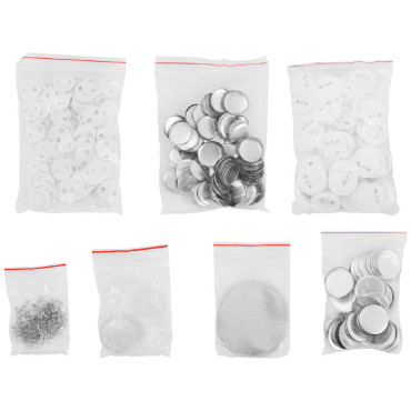 Mašina PINS mygtuką. 200 vienetų rinkinys. Treč 25/58 mm juoda