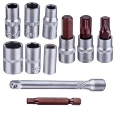 1/4 "Dynamometrisk nøkkel" 5-25 nm toveis med caps 32pcs lås