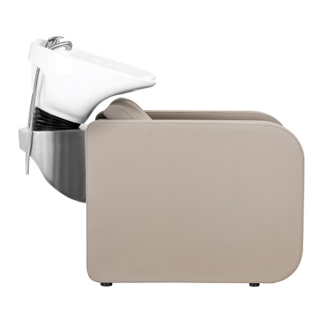 Gabbiano Sylvia poste de lavage beige avec repose-pieds électrique — vue latérale