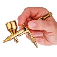 Precision aerographer Gold med dyse 0,2 mm dobbelt handling