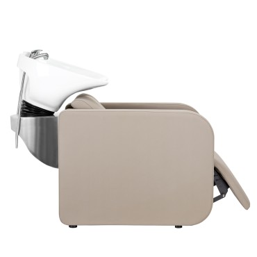 Gabbiano Sylvia poste de lavage beige avec repose-pieds électrique — vue latérale