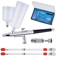 Aerograph Modellezés 3x fúvóka 0.2 0.3 0.5 mm Két tankok gyors csatlakozó