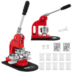 Machine à épingler des boutons, ensemble de 1000 pièces, diamètre 58 mm, rouge.