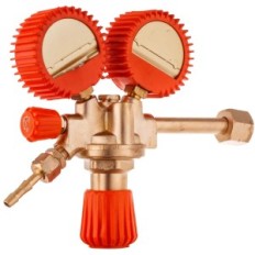 Propan Butane LPG Cylinderreducerare 2 Mässing Manometrar Corps Ventil