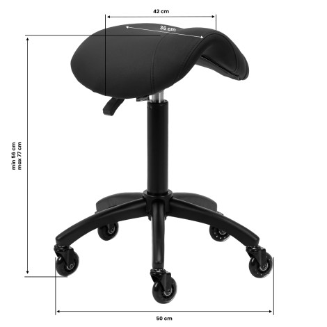 Sgabello parrucchiere Gabbiano D032 nero — vista frontale