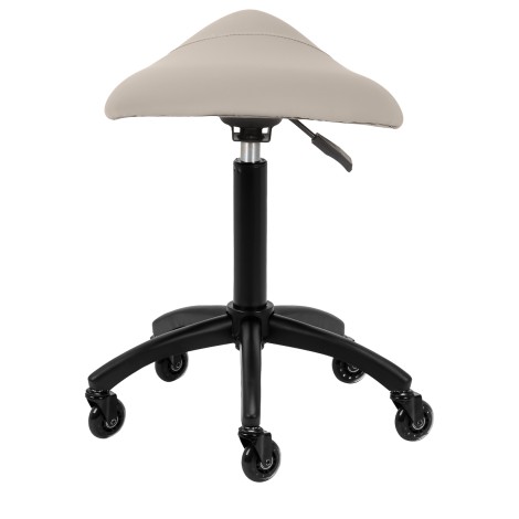 Gabbiano frisørskammel D032 grå-beige — forfra