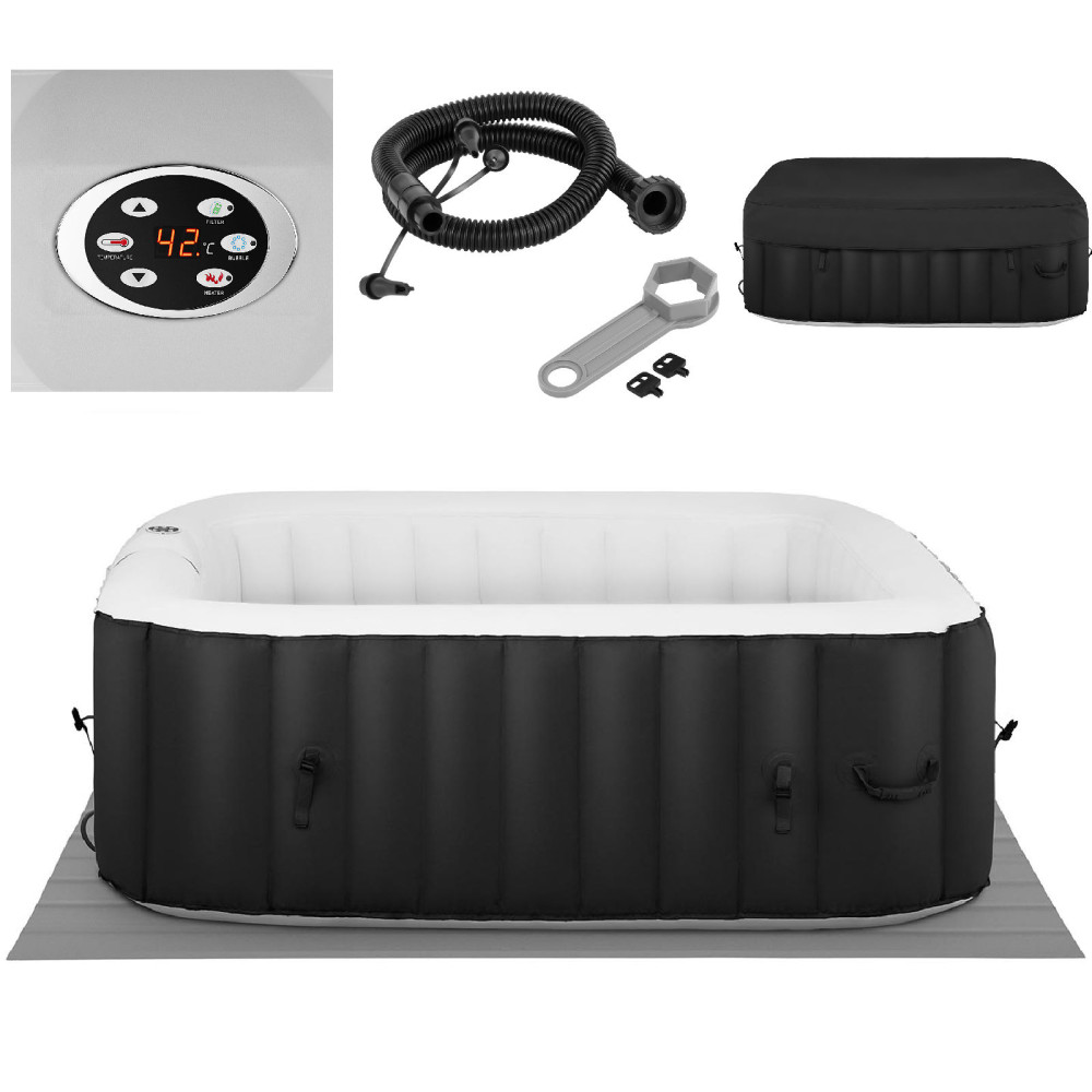 Jardim jacuzzi inflável com massagem 68 cama 42C 900 l preto