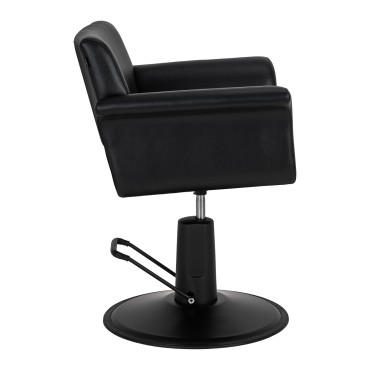 Gabbiano Lucca stolica za frizerski salon crna — bočni pogled