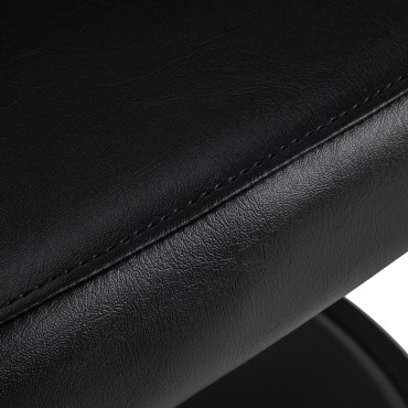 Sillón de peluquería Gabbiano Lucca negro — detalle del asiento