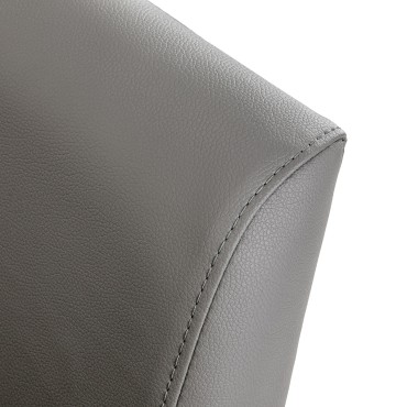 Gabbiano Lucca fodrászszék szürke — közeli kép a háttámláról