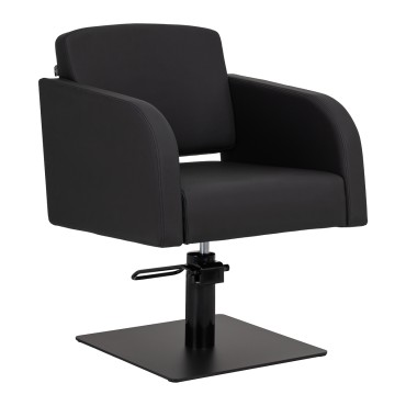 Silla de peluquería Gabbiano Elda negra — vista frontal