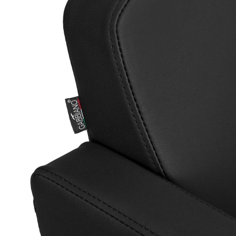 Gabbiano Elda Friseurstuhl Schwarz — Detailaufnahme Armlehne